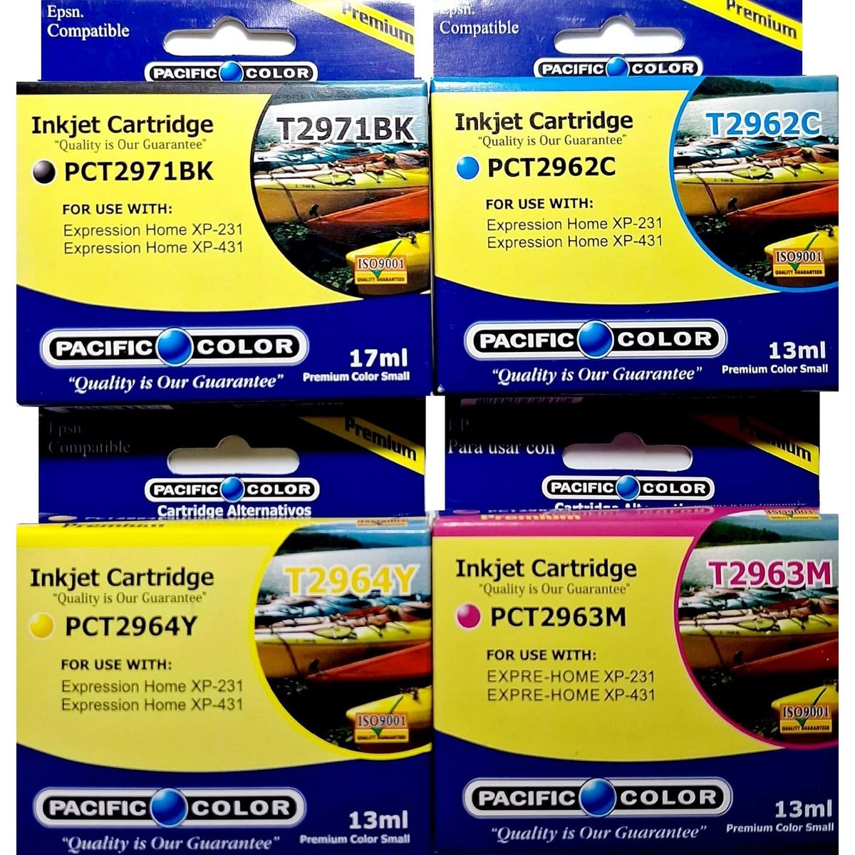 PACIFIC COLOR - Pack de Tinta Alternativa para Epson  297