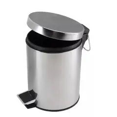 TAUMM - Basurero Papelero Pedal 3 Litros Acero Inoxidable