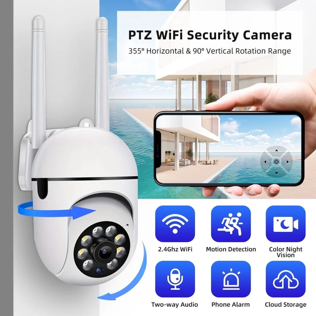 GENERICO - Camara de seguridad inteligente wifi ip 66 2.4Ghz