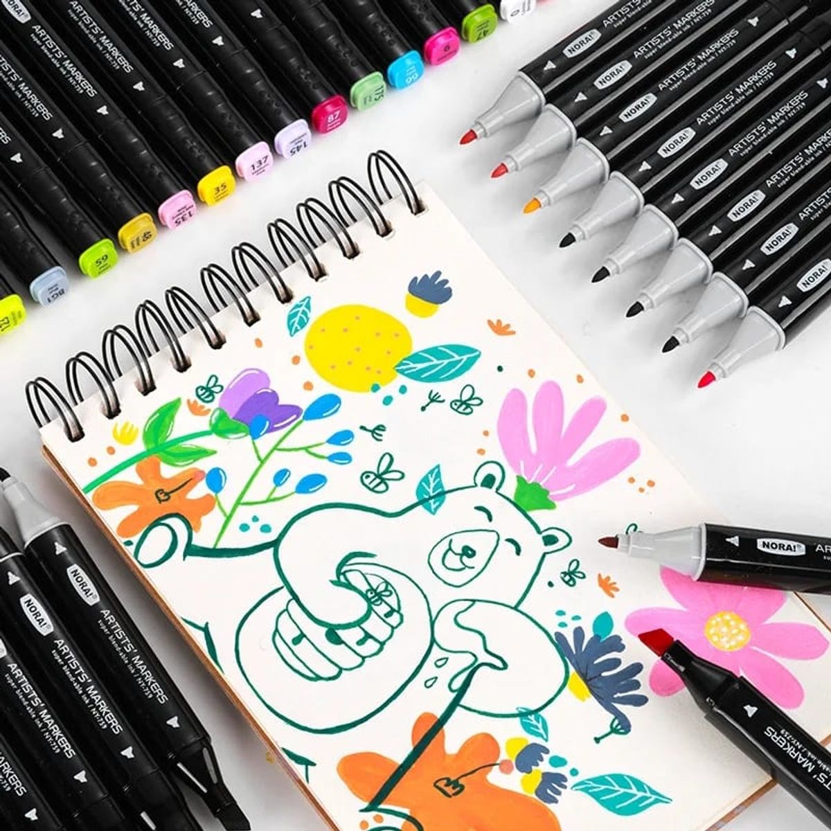 GENERICO - Set de Plumones Rotuladores doble Punta calidad 120 pcs