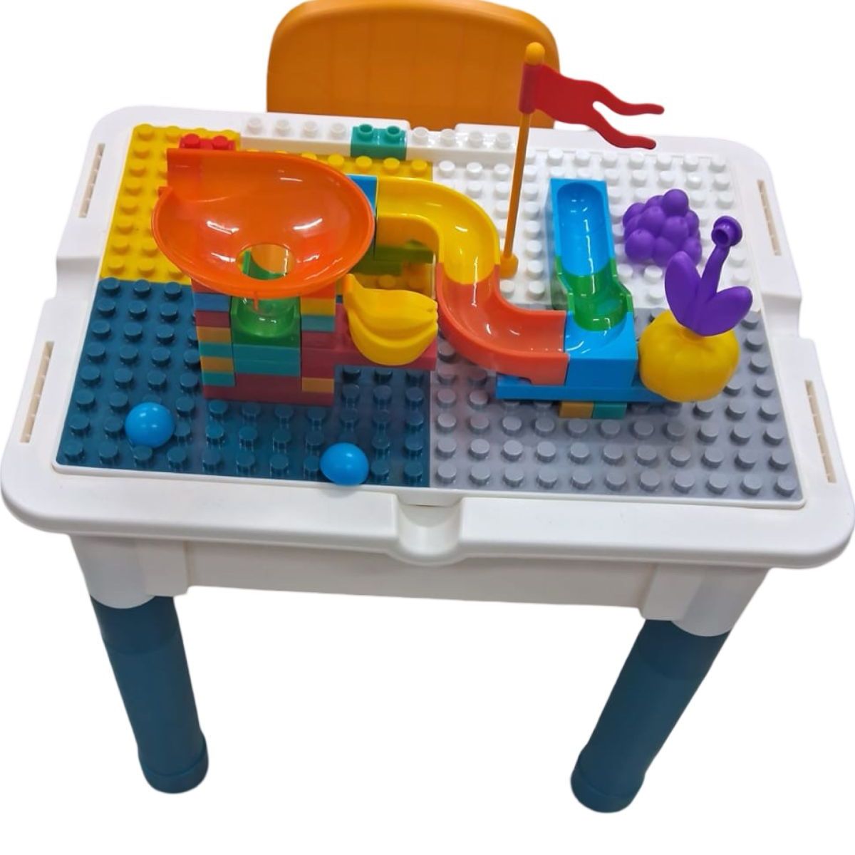 GENERICO - MESA LEGO PARA NIÑOS JUEGO NIÑOS CON SILLA MAS LEGOS