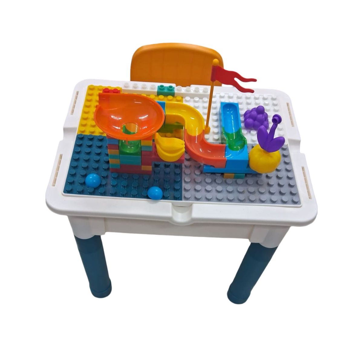 GENERICO - MESA LEGO PARA NIÑOS JUEGO NIÑOS CON SILLA MAS LEGOS