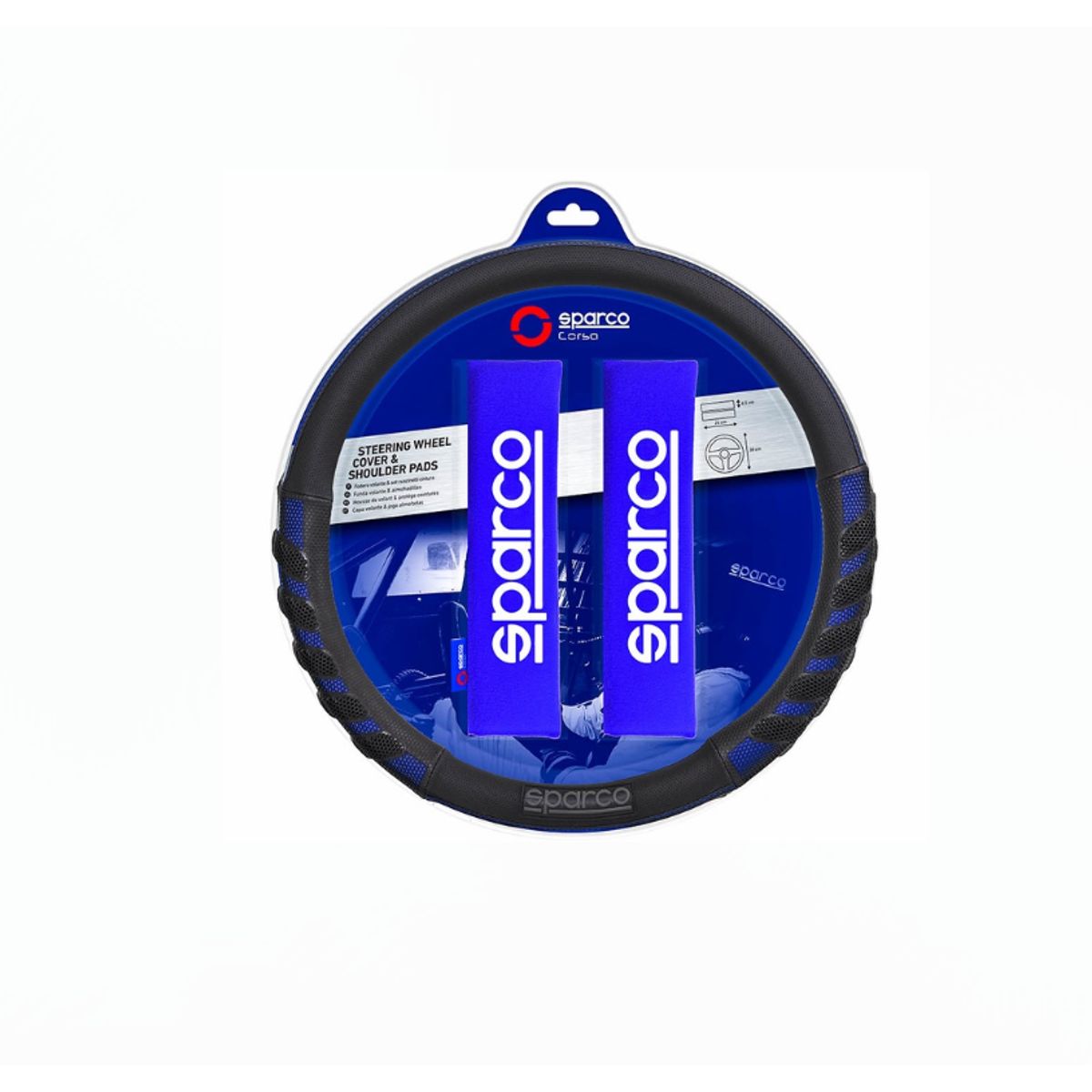 SPARCO - Set Cubre Volante + Cinturon Auto Sparco Universal Sps107