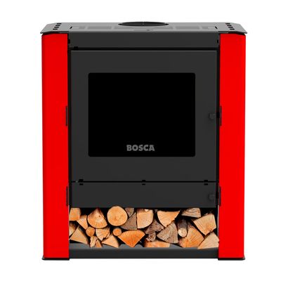 Imagen 2 del producto Pack Estufa a Leña Gold 500 Black Vision Rojo + kit de Instalación