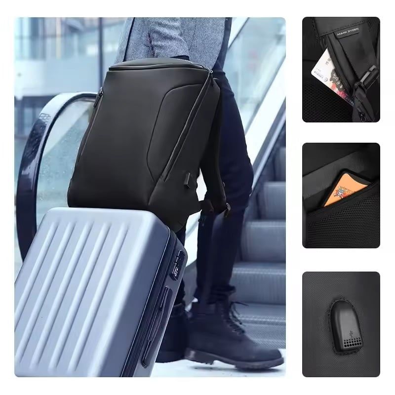 GENERICO - Mochila Impermeable Multifuncional con Carga USB para Viajes y Oficina