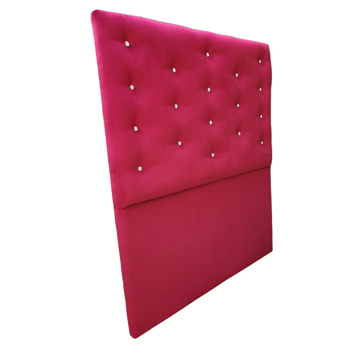 GENERICO - Respaldo 1 1/2 Burdeo Felpa Botón Diamante a piso Muebles Rimar