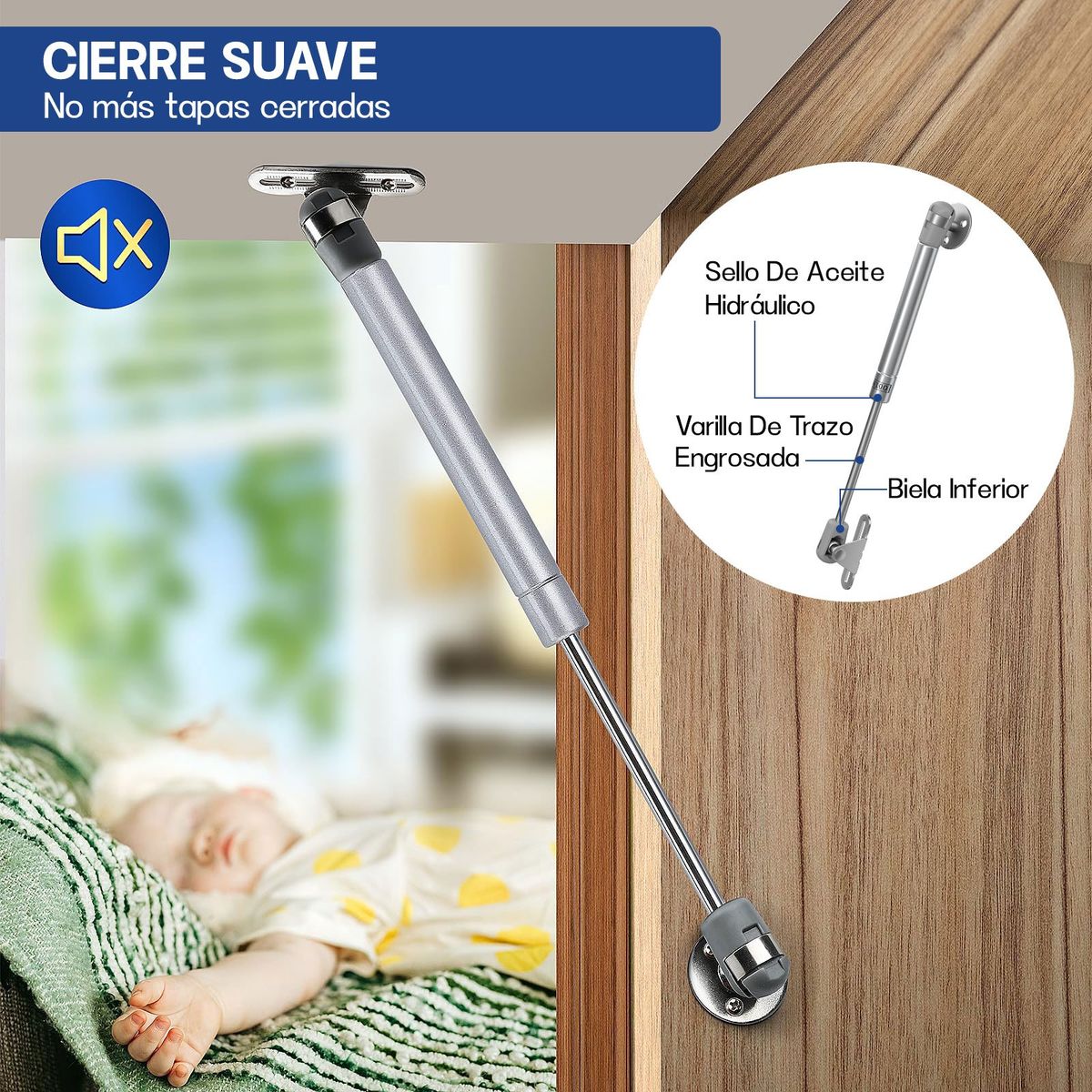 AIZO - Puntales Hidráulicos De Gas Y Bisagras Para Armario 20pcs