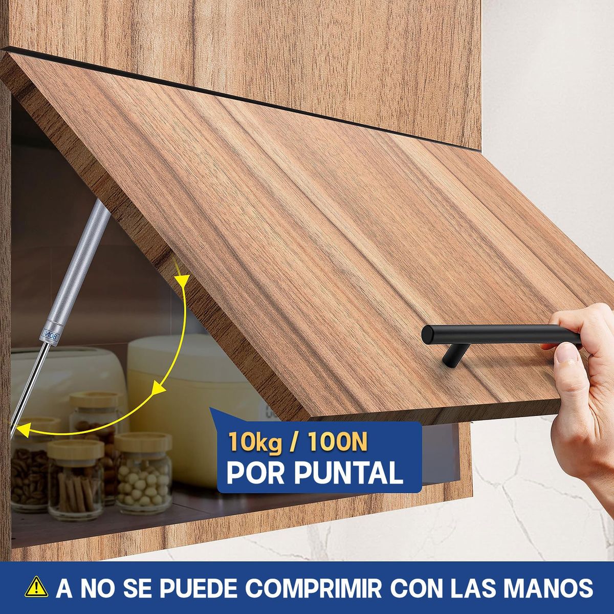 AIZO - Puntales Hidráulicos De Gas Y Bisagras Para Armario 20pcs