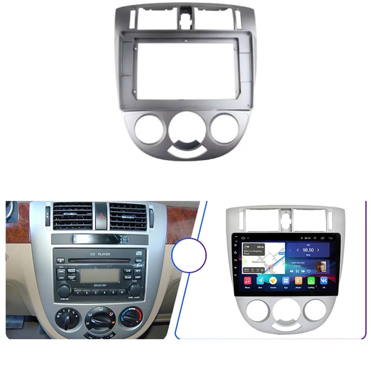 GENERICO - Bisel Adaptador Radio 10pul Chevrolet Optra 2006-2014 Karvas