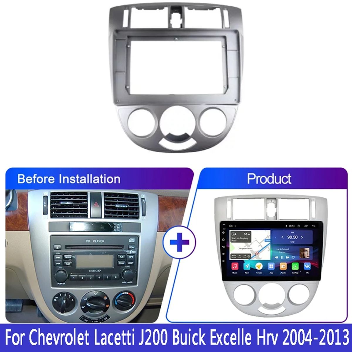 GENERICO - Bisel Adaptador Radio 10pul Chevrolet Optra 2006-2014 Karvas