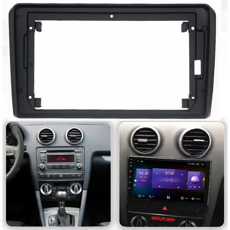 GENERICO - Bisel Adaptador Radio 9pul Audi A3 2008-2013 Auto Karvas