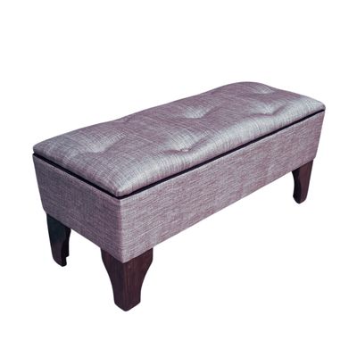 Imagen 2 del producto Banqueta Baúl Botón Gris Lino 105X40X45X20 Muebles Rimar