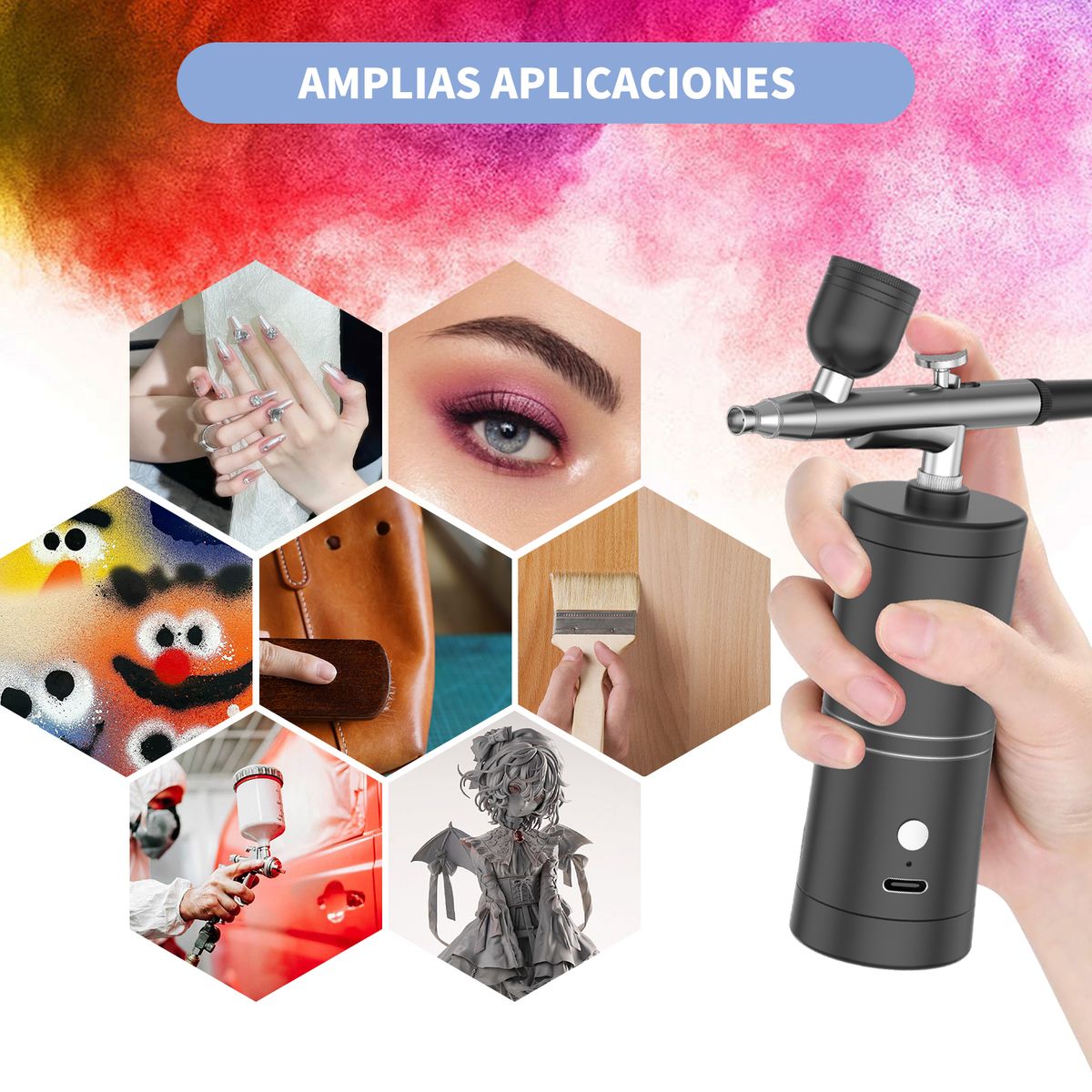 AIZO - Airbrush Aerográfica Aerografo Eléctrica Portatil Kit