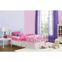 GENERICO - Cama Princess Fierro Forjado Infantil sin dósel Pink