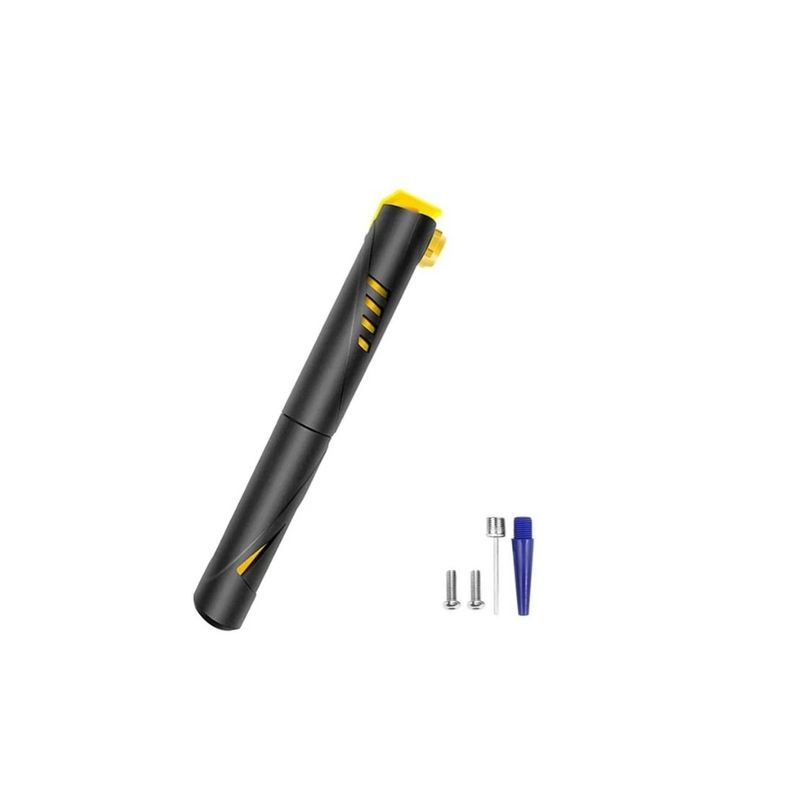 GENERICO - Bombín Inflador Mano Bicicleta Ruta Doble Válvula Black