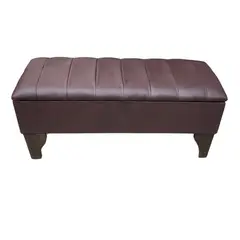 GENERICO - Banqueta Baúl Tubular Café Moro Eco Cuero 105x40x45x20 Muebles Rimar