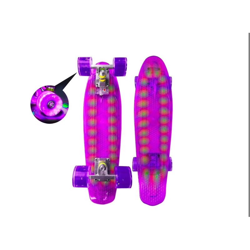 GENERICO - Skate Penny Patineta Morado Luces Rgb Ruedas Led Niños