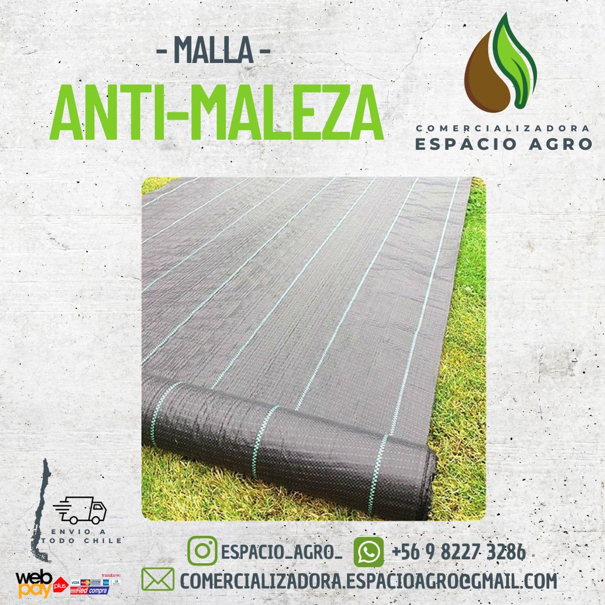 GENERICO - Malla Antimaleza 2.10De Ancho X 10 mts De Largo, Cubre Suelo