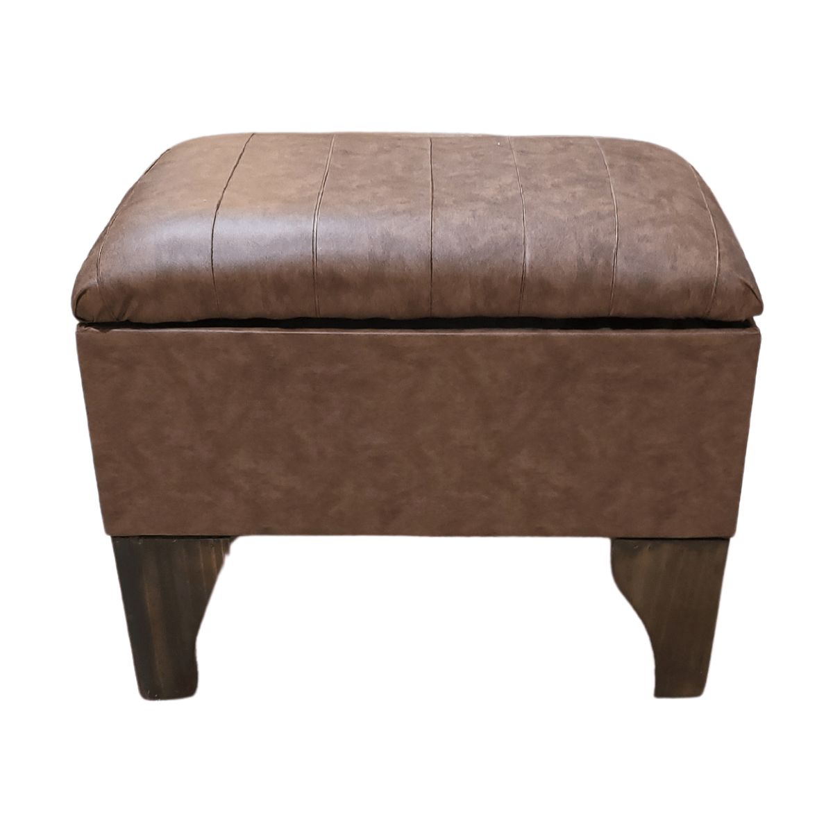 GENERICO - Baúl Tubular Cafe Bicolor Eco Cuero Muebles Rimar 60x40x45x20