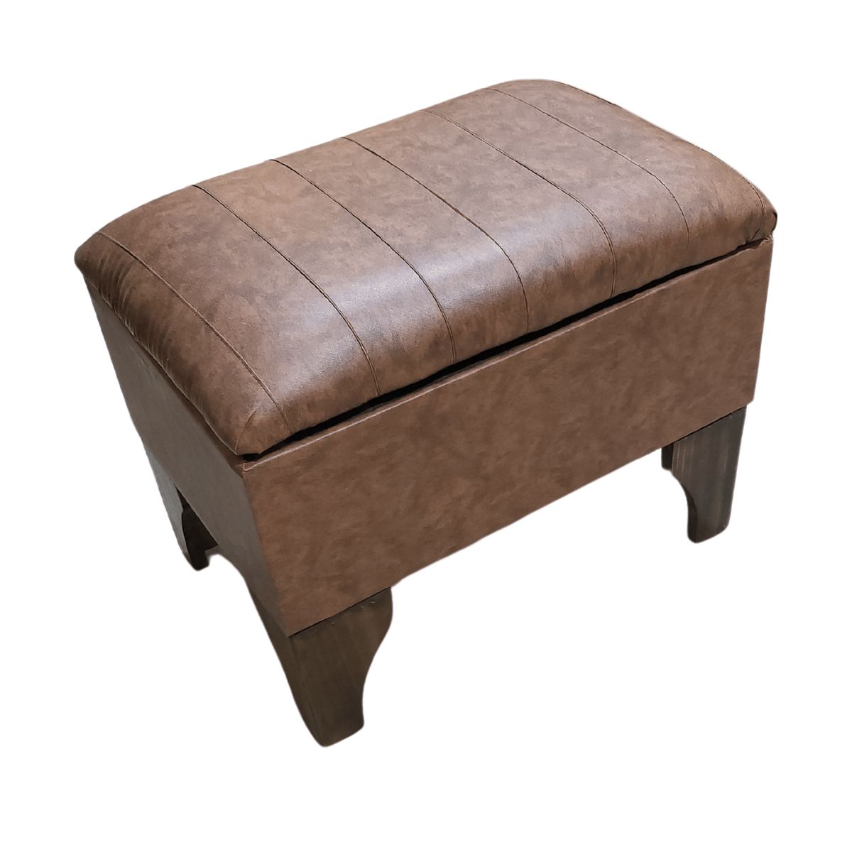 GENERICO - Baúl Tubular Cafe Bicolor Eco Cuero Muebles Rimar 60x40x45x20