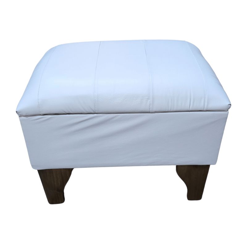 GENERICO - Baúl Tubular Blanco Eco Cuero Muebles Rimar 60x40x45x20