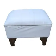 GENERICO - Baúl Tubular Blanco Eco Cuero Muebles Rimar 60x40x45x20