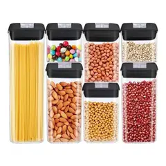 GENERICO - Set De 7 Contenedores Hermeticos De Plastico Cocina Despensa