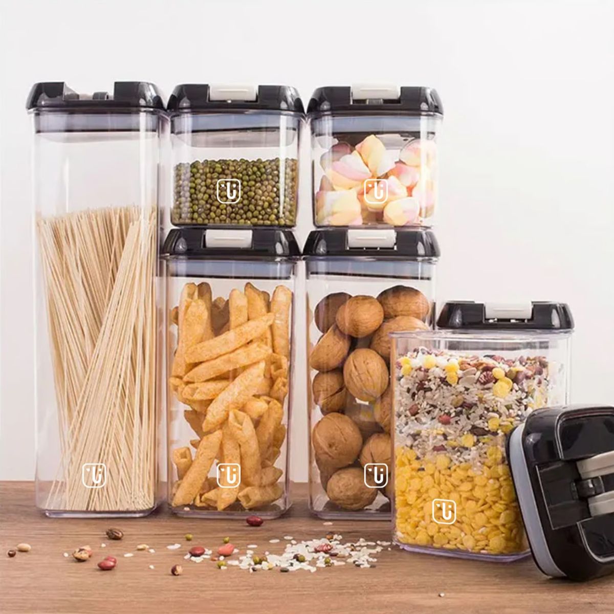 GENERICO - Set De 7 Contenedores Hermeticos De Plastico Cocina Despensa