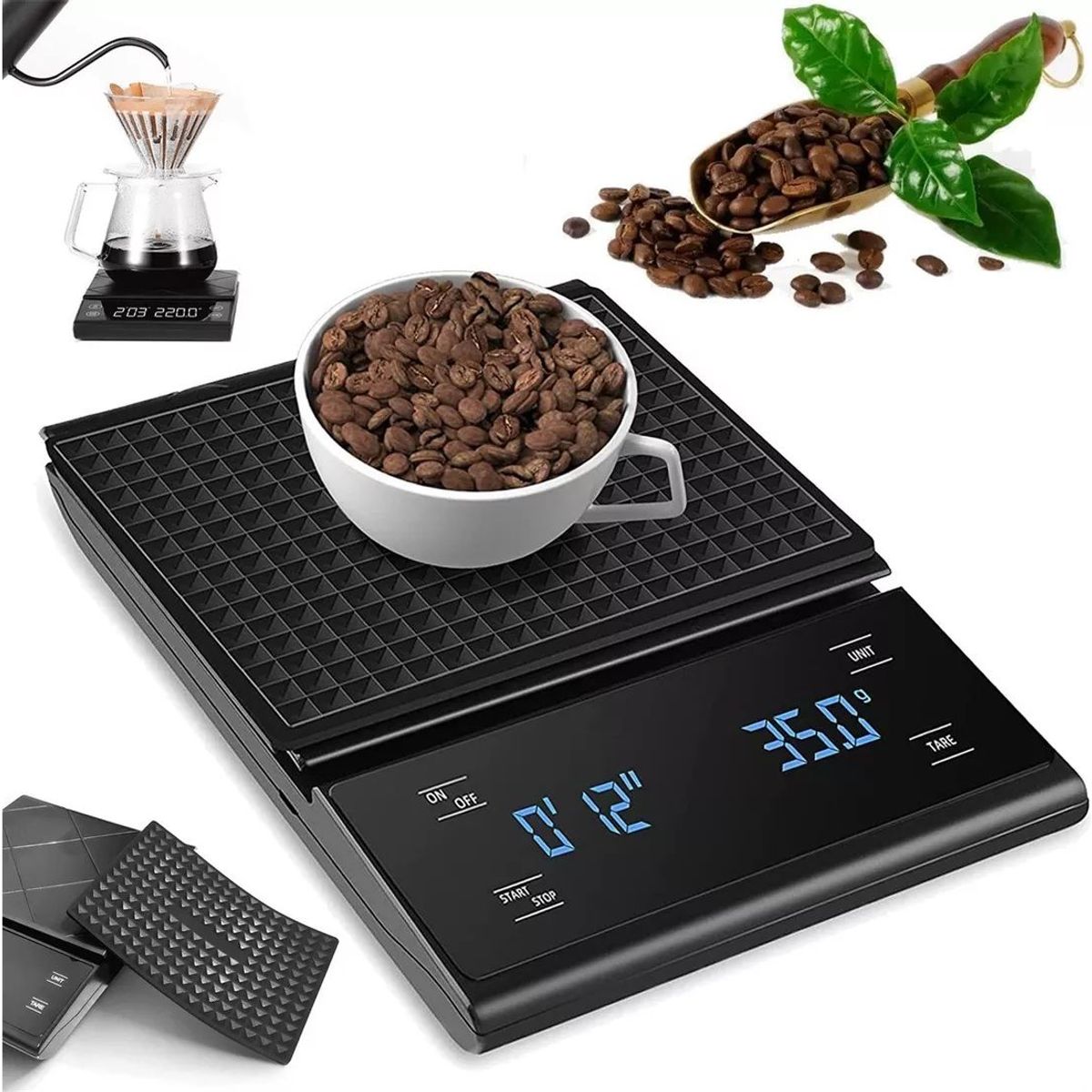 KUANGYE - Báscula Digital De Cocina Con Gramera Precisa Y Cronómetro