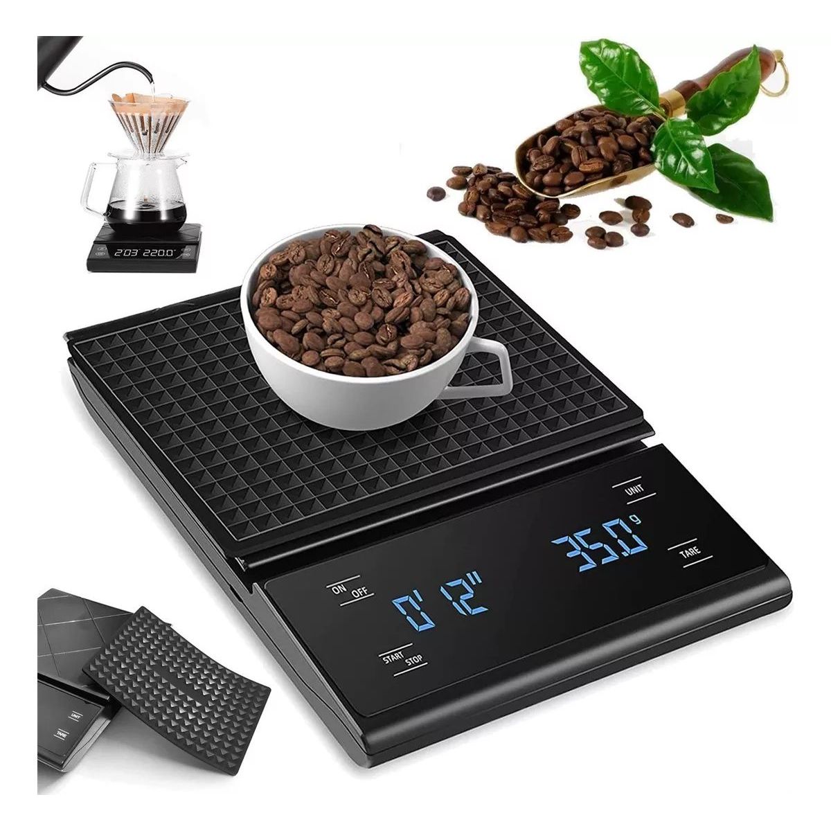 KUANGYE - Báscula Digital De Cocina Con Gramera Precisa Y Cronómetro