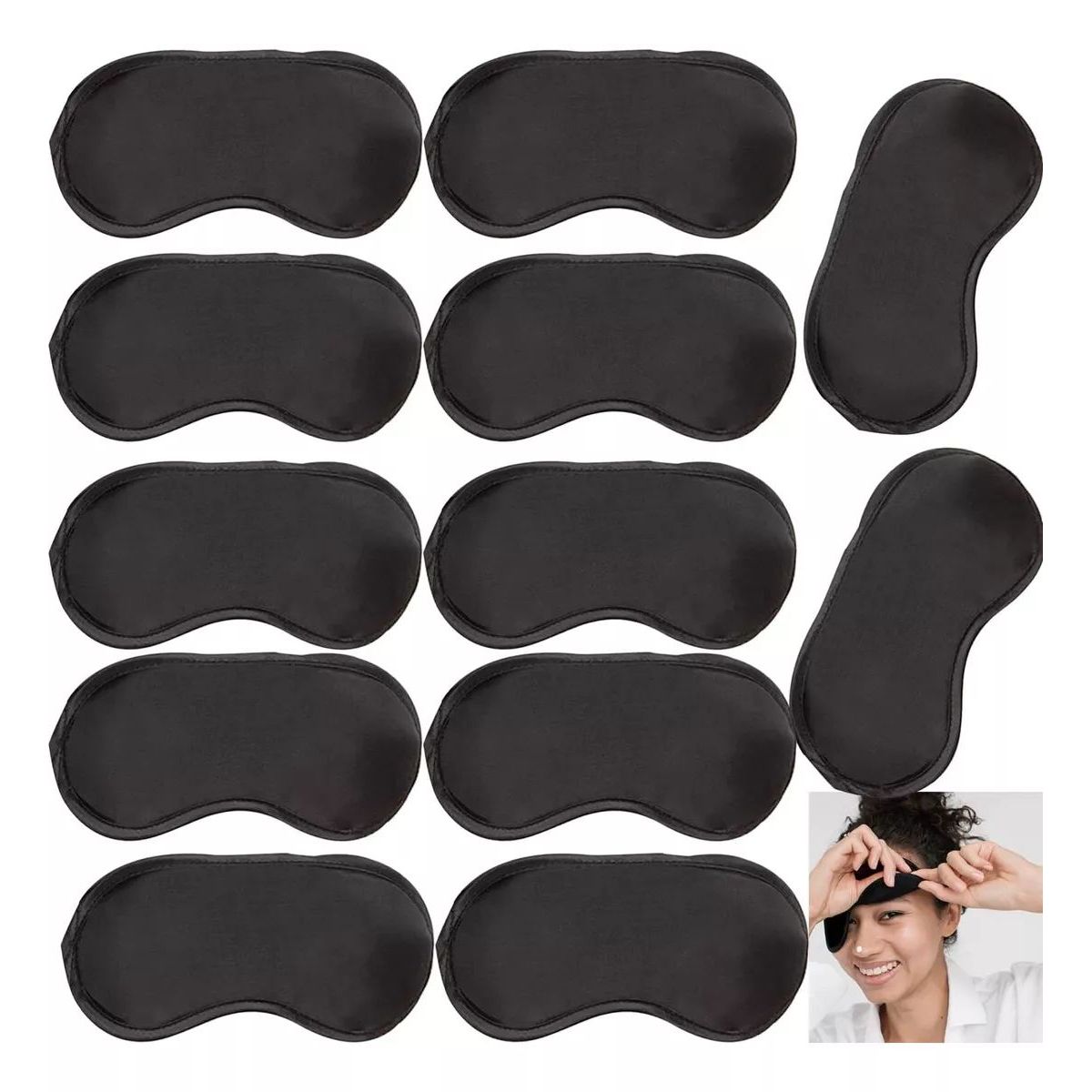 KUANGYE - 25 Antifaz Negro Para Dormir, Viajar, O Descanso