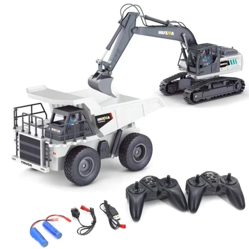 GENERICO - RETROEXCAVADORA Y CAMION CONTROL REMOTO HUINA 1559