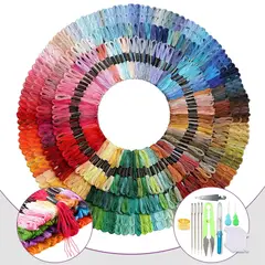 DEKANO - Hilos De Bordar 300 Unidades Gama Colores Con 20 Accesorios