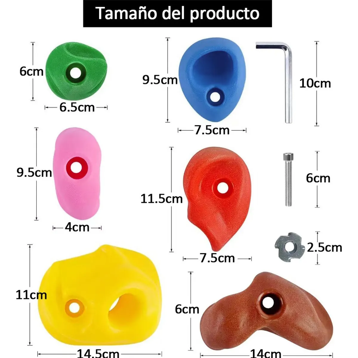 U BUY - Pack 32 Presas Piedra Escalada Niño De Resina Con Tuercas