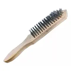 GENERICO - Cepillo Escobilla Alambre Acero Mango Madera Toolmak