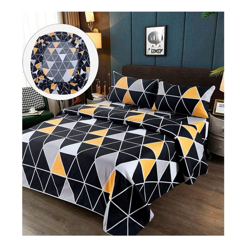 GENERICO - Sabanas Premium 100% Algodón 2.5 Plazas - Negro - King