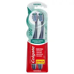 COLGATE - Cepillo 360 Mediano Twin X 2 Unidades