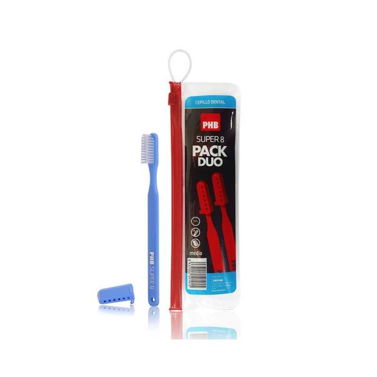 PHB - Phb Pack Duo Cepillo Dental Super 8 Medio + Estuche