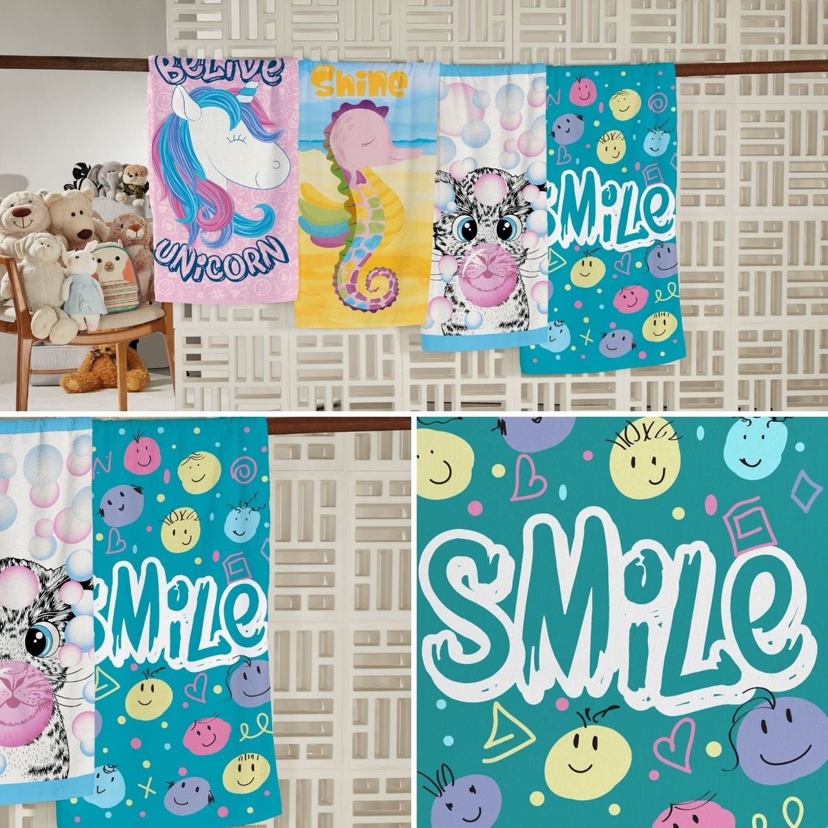 TEKA - Toalla de Baño Candy Smile - 65 x 115cm - 300 gm² - Algodón - Teka