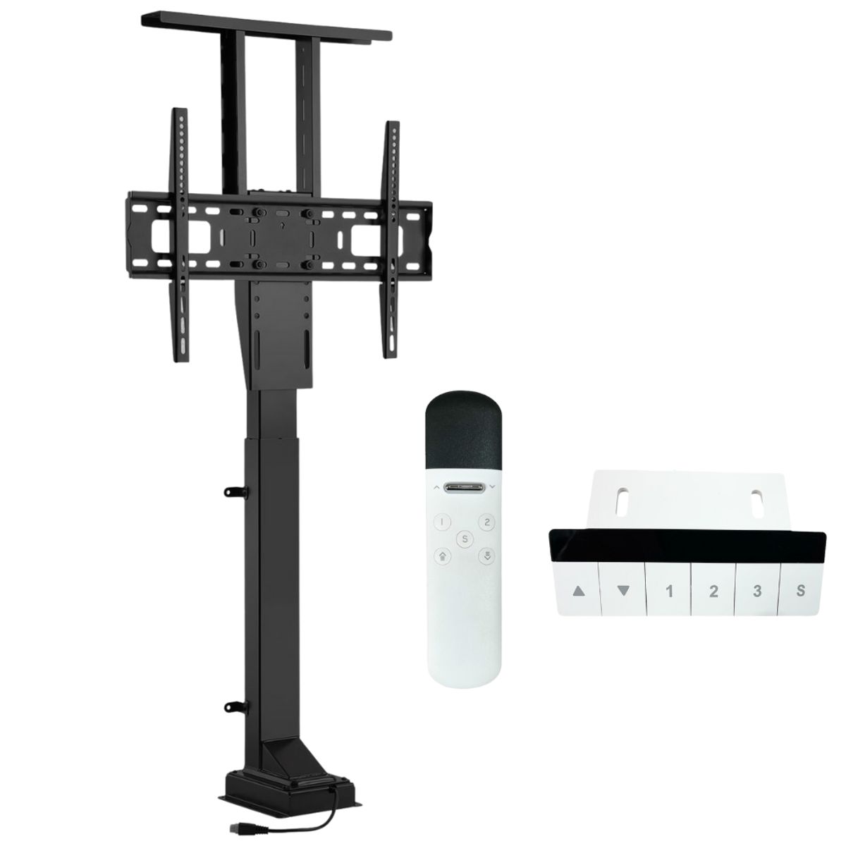 GENERICO - Soporte Tv Motorizado Elevador Con Tope Repisa 40 A 70