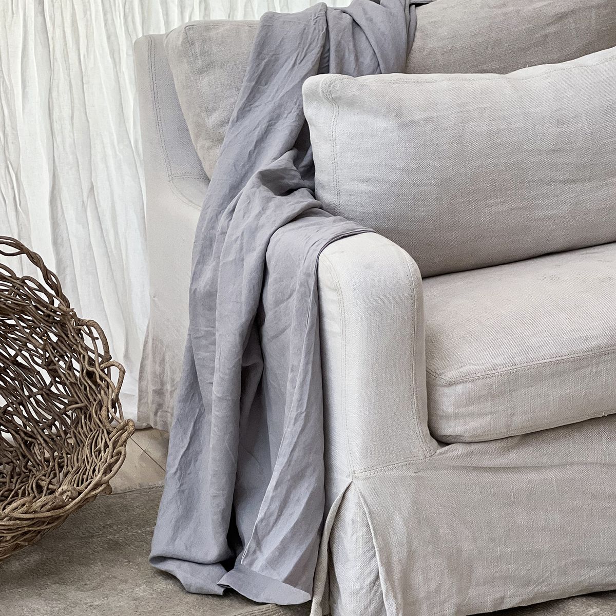 NATURALINO - Chal o Funda Piecera Loa XL Gris Claro - Naturalino