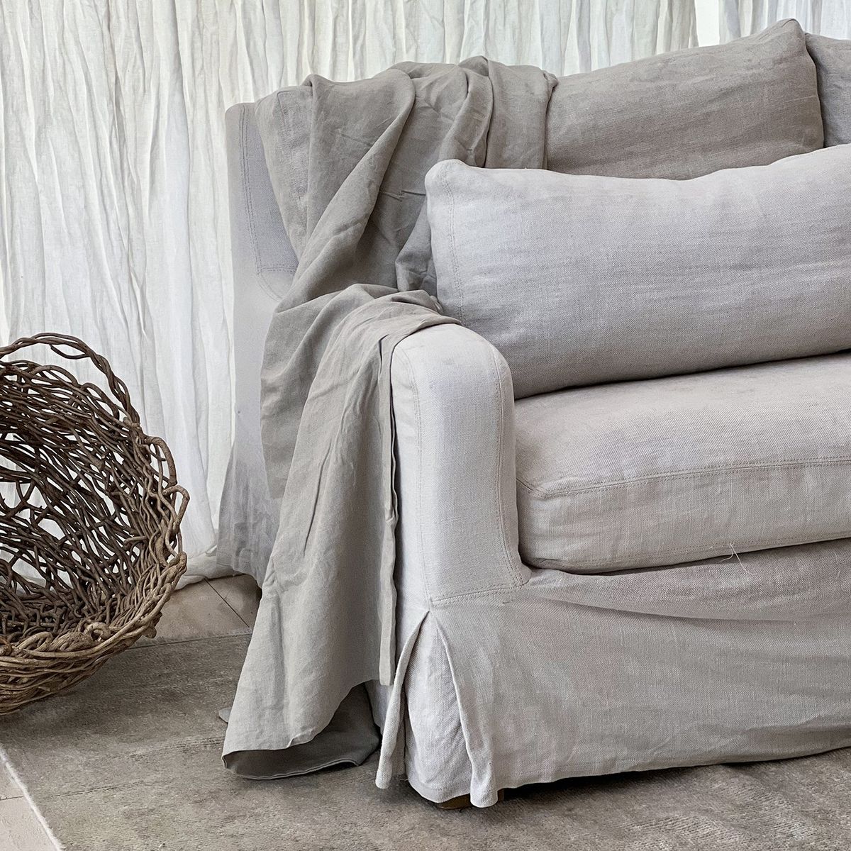 NATURALINO - Chal o Funda Piecera Loa Mini Beige Lino - Naturalino