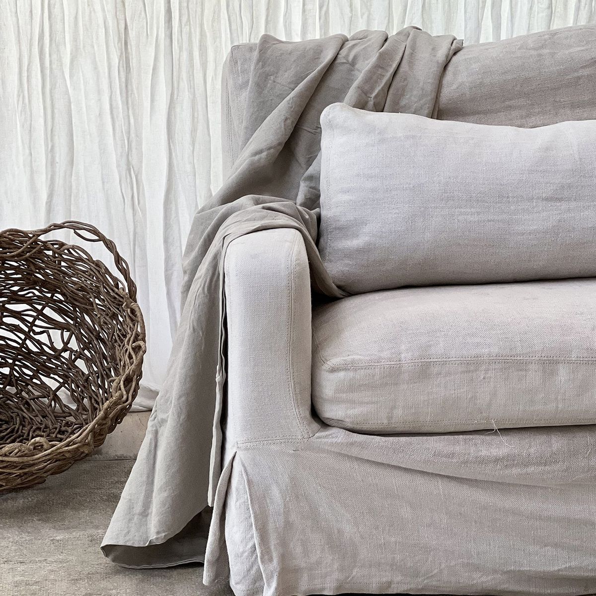 NATURALINO - Chal o Funda Piecera Loa Mini Beige Lino - Naturalino