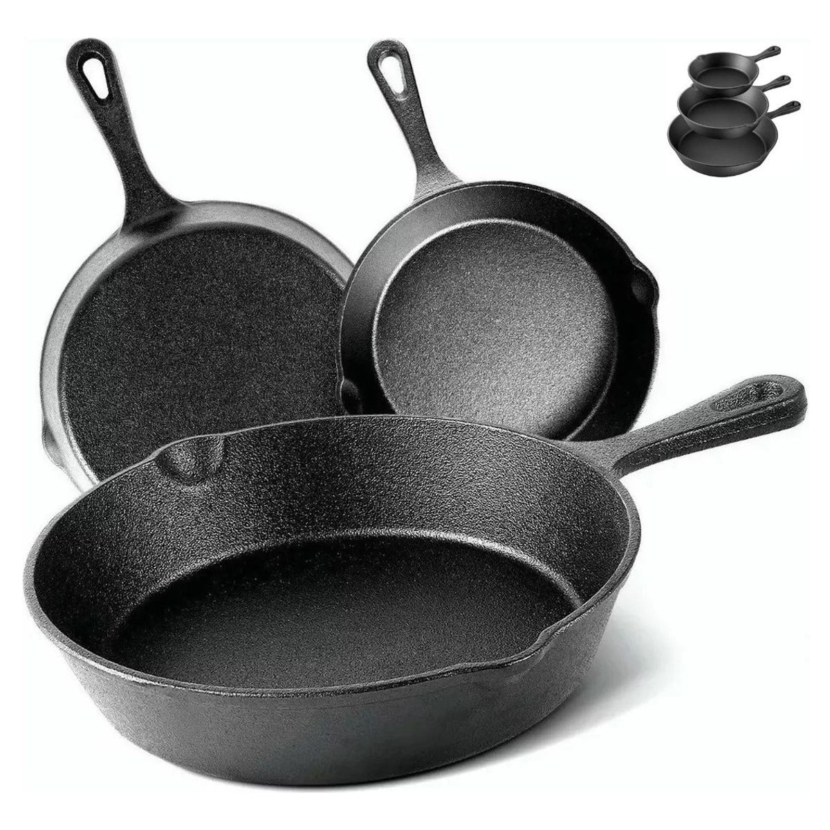 U BUY - Sartenes De Hierro Fundido Juego De Sartenes 3 Piezas