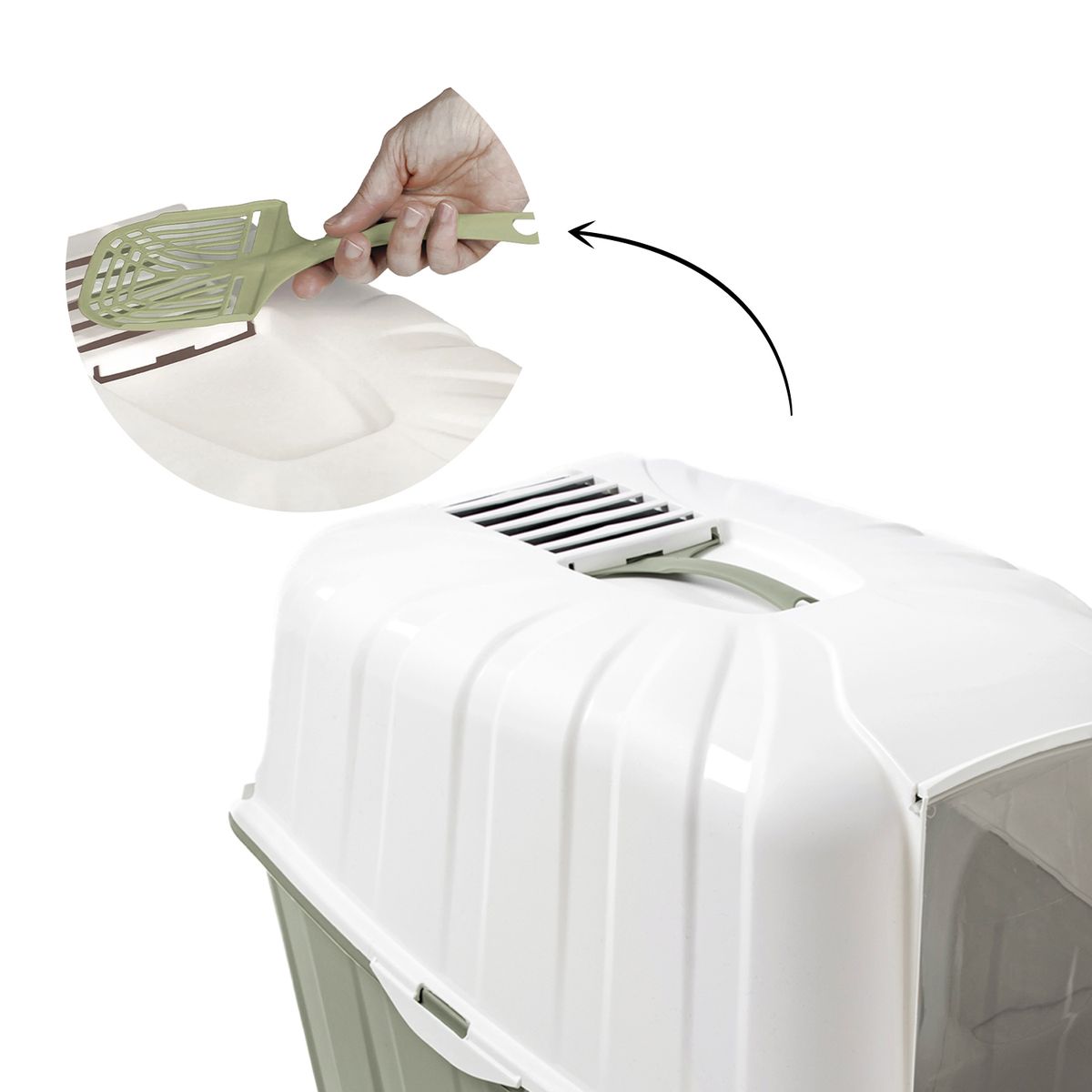 MPS - Bandeja Sanitaria Gato cerrada Verde Opaco MPS