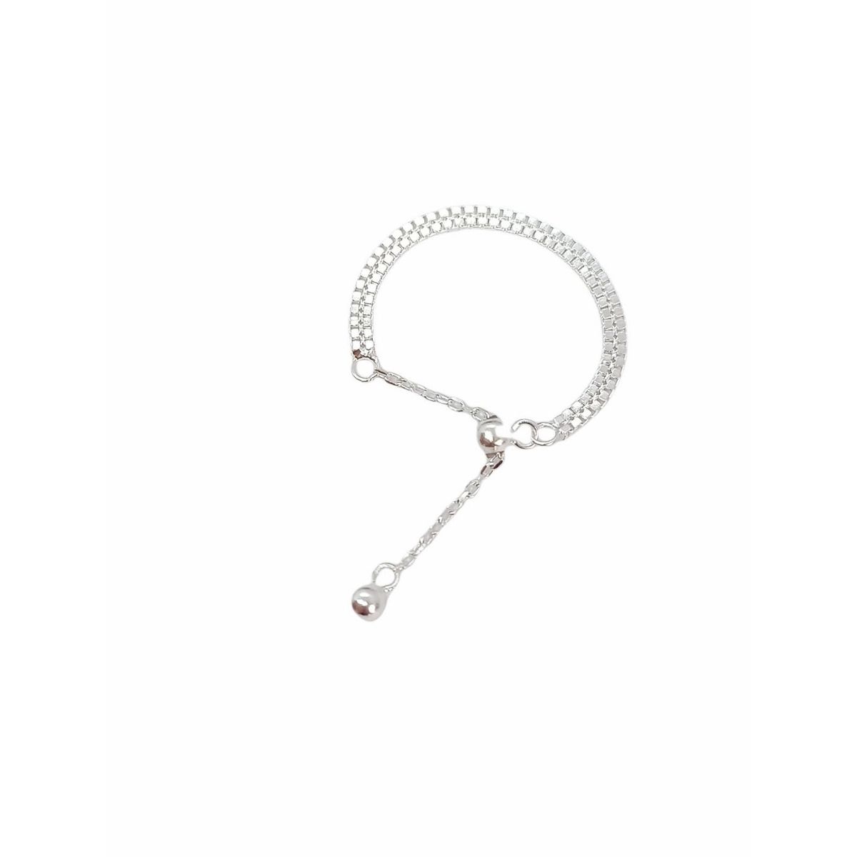 ELBAULDEJUMA - Anillo ajustable en plata fina ley S925 chapado en oro blanco 18k