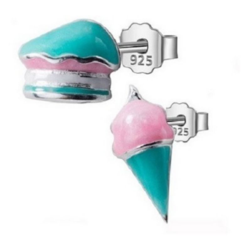 ELBAULDEJUMA - Pendientes Helado Dulce Plata S925