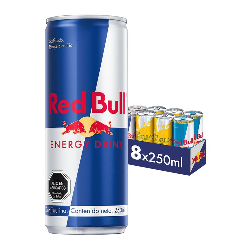 RED BULL - Red Bull Bebida Energética Pack 8 Latas Variedades 250Ml