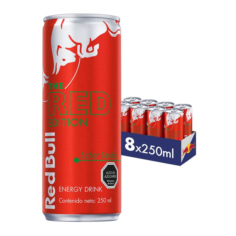 RED BULL - Red Bull Bebida Energética Pack 8 Latas Sandía 250Ml