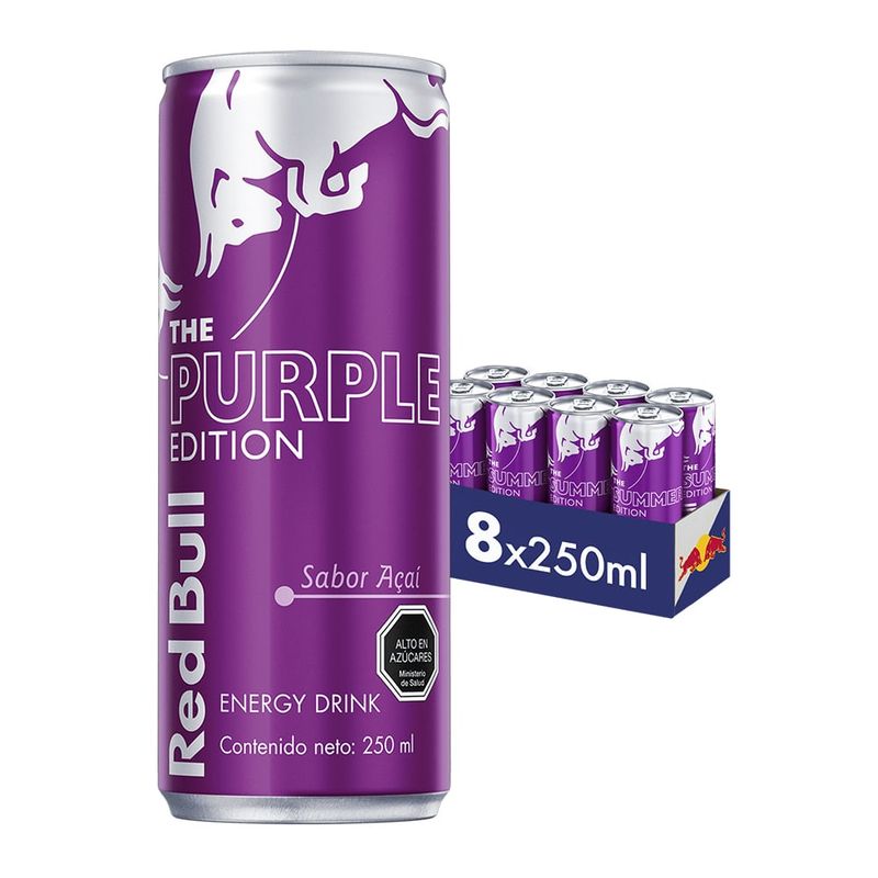 RED BULL - Red Bull Bebida Energética Pack 8 Latas Acai 250Ml
